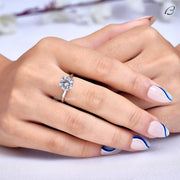Round Cut Classic Solitaire Colorless Moissanite Diamond Anniversary Gift Ring