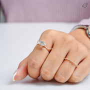 East To West Marquise Cut Moissanite Diamond Solitaire Engagement Ring