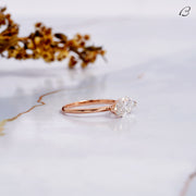 East To West Marquise Cut Moissanite Diamond Solitaire Engagement Ring