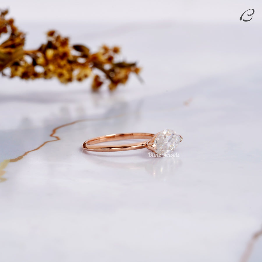 Marquise Cut IGI Certified Lab Grown Diamond East To West Solitaire Engagement Ring