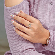 Emerald Cut Smoky Quartz Brown Color Moissanite Solitaire Engagement Ring