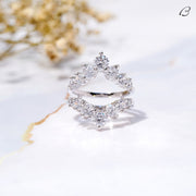 Round Cut Moissanite Guard Enhance Wrap Ring For Wedding Ring