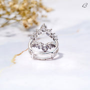 Round Cut Moissanite Guard Enhance Wrap Ring For Wedding Ring