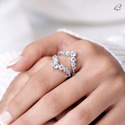 Round Cut Moissanite Guard Enhance Wrap Ring For Wedding Ring