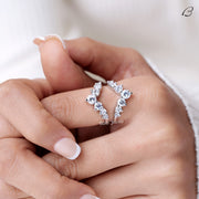 Round Cut Moissanite Guard Enhance Wrap Ring For Wedding Ring