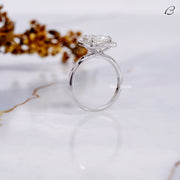 Cushion Cut Moissanite Diamond Solitaire Halo Engagement Ring