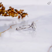 IGI certified Cushion Cut Lab Grown Diamond Solitaire Halo Wedding Bridal Ring