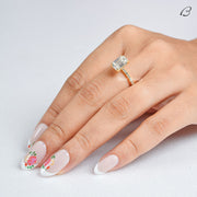 Emerald Cut Lab Grown Diamond Hidden Halo Anniversary Gift Ring