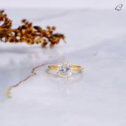 OEC Round Cut Colorless Moissanite Solitaire Wedding Bridal Ring