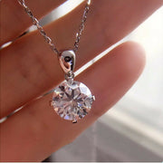 Round Cut Moissanite Classic Style Diamond Pendant