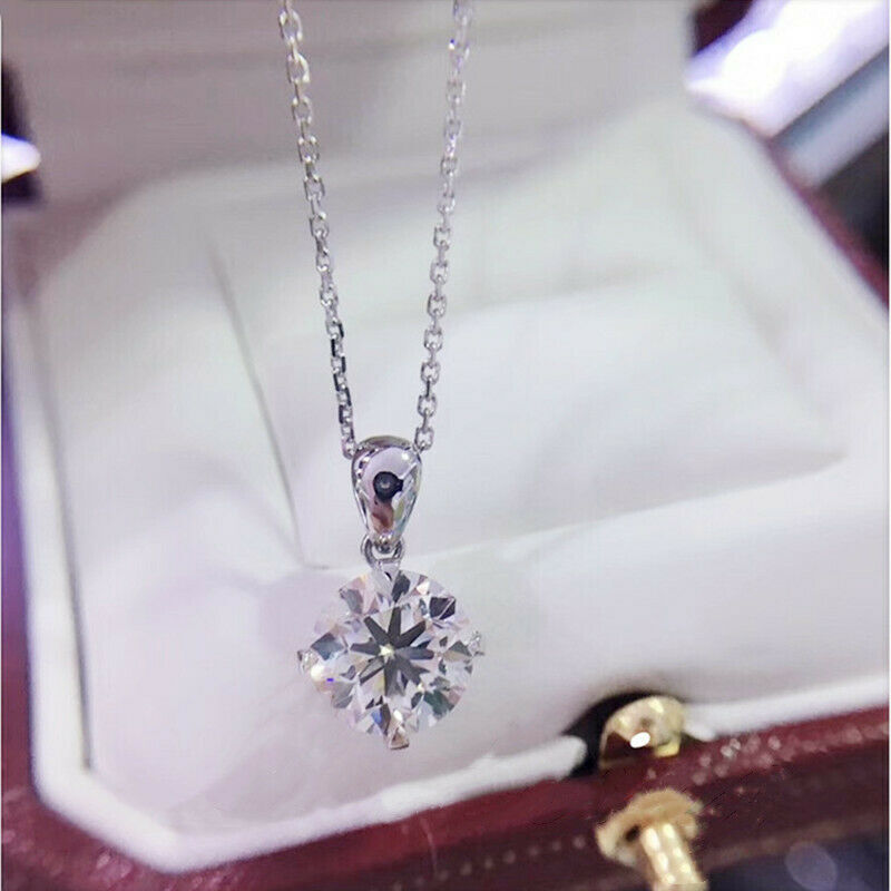 Round Cut Moissanite Classic Style Diamond Pendant